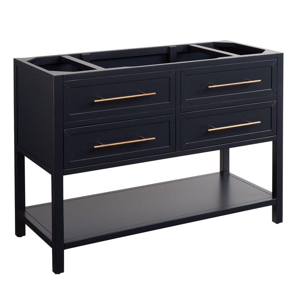 Signature Hardware Midnight Navy Blue 60 in. Floor Mount Vanity 