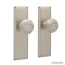 Brass Round Passage Plate and Knob Set in Brushed Nickel