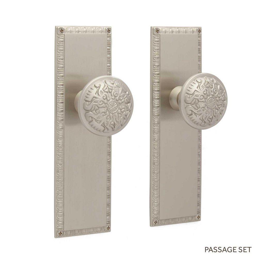 Signature Hardware Antique Brass Brass Round Passage Plate and Knob Set 