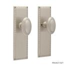 Brass Round Privacy Plate and Knob Set in Brushed Nickel