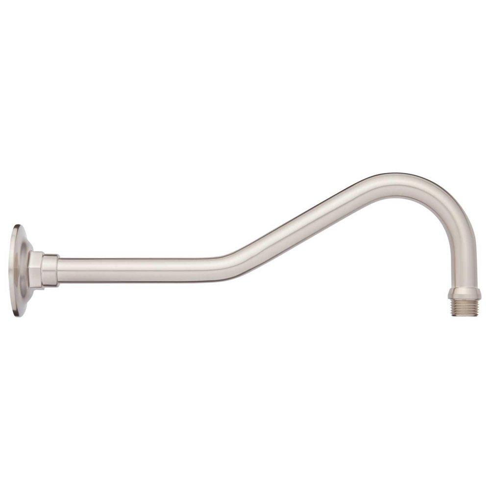 Signature Hardware Brushed Nickel 12 in. Brass Wall Mount Shower Arm and Flange 