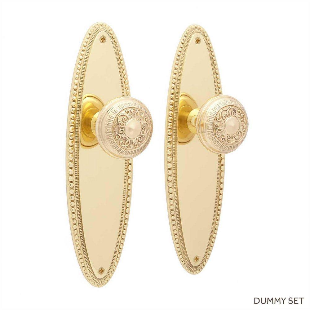 Signature Hardware Oil Rubbed Bronze Brass Oval Dummy Plate and Knob Set 