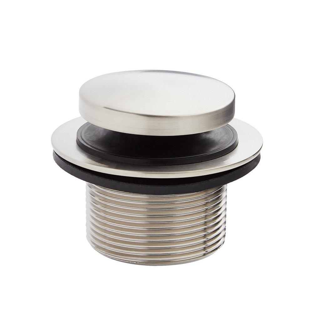 Signature Hardware Brushed Nickel Brass Pop-Up Tub Drain 