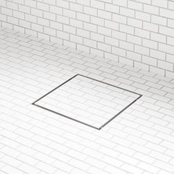 8 in. Square Shower Drain with Drain Flange in Brushed Stainless Steel