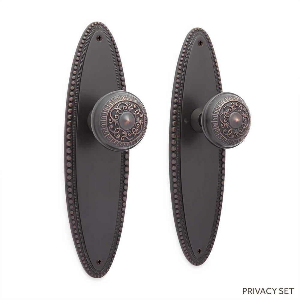 Signature Hardware Oil Rubbed Bronze Brass Round Privacy Plate and Knob Set 