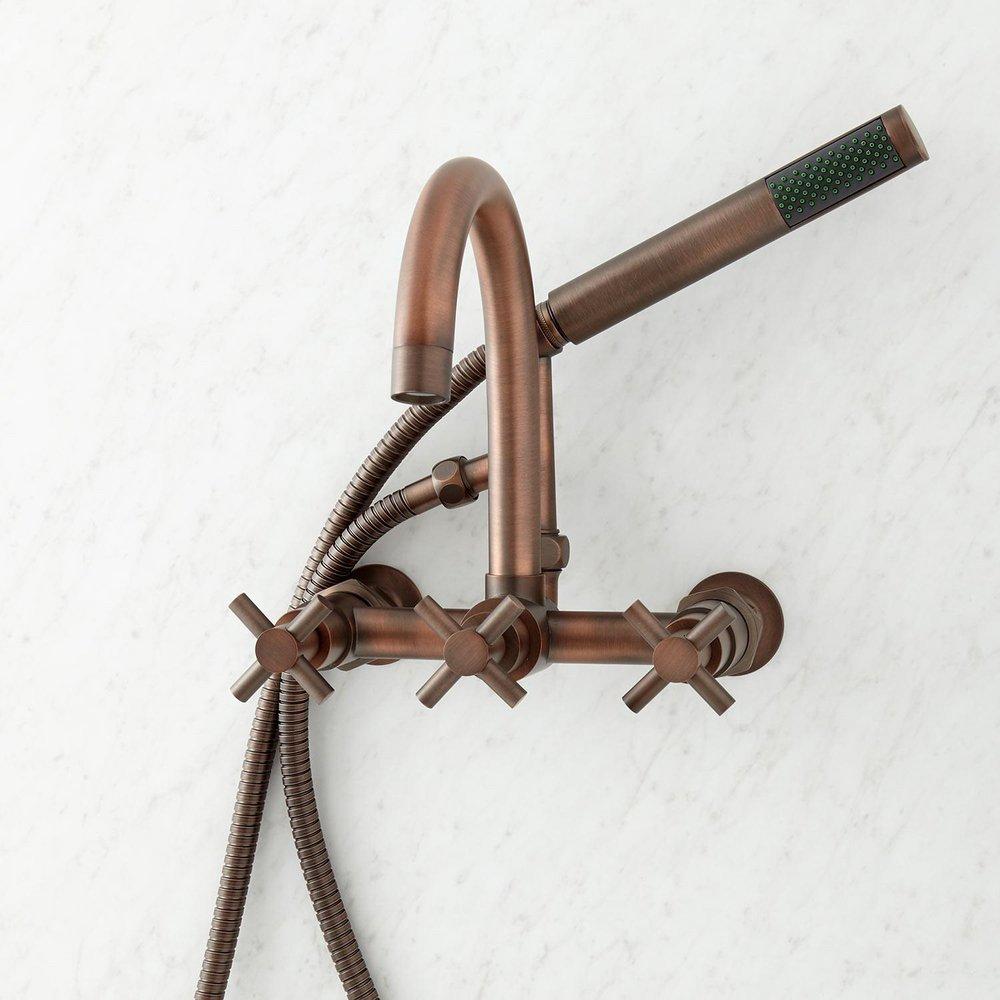 Signature Hardware Oil Rubbed Bronze Three Handle Wall Mount Filler 