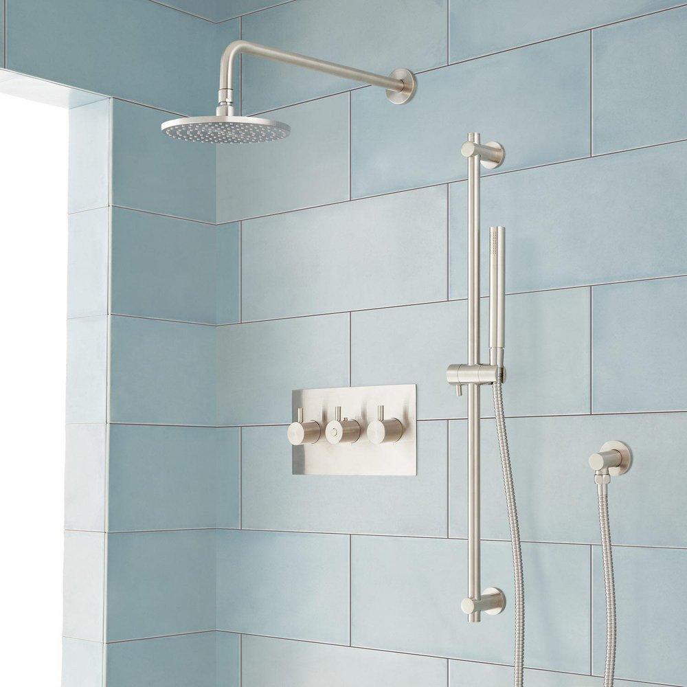 Signature Hardware Brushed Nickel Single Function Shower System 