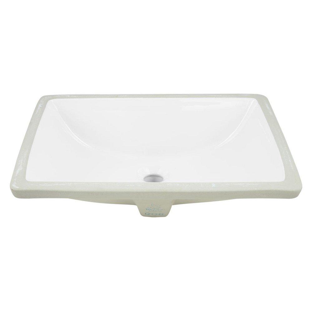 Signature Hardware White 18-1/4 in. Rectangular Undermount Bathroom Sink 