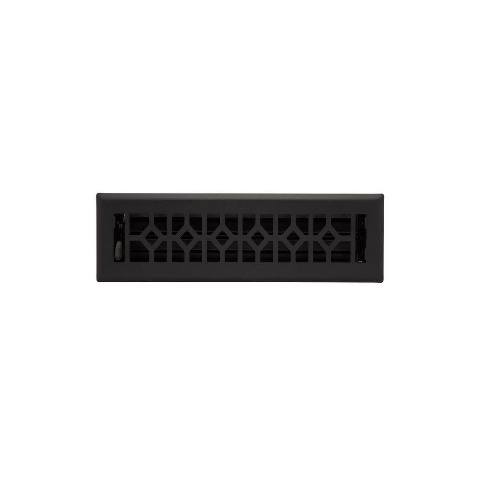 Signature Hardware Black Powder Coat 12 in. for Residential Floor Register in Black Powder Coat Steel 