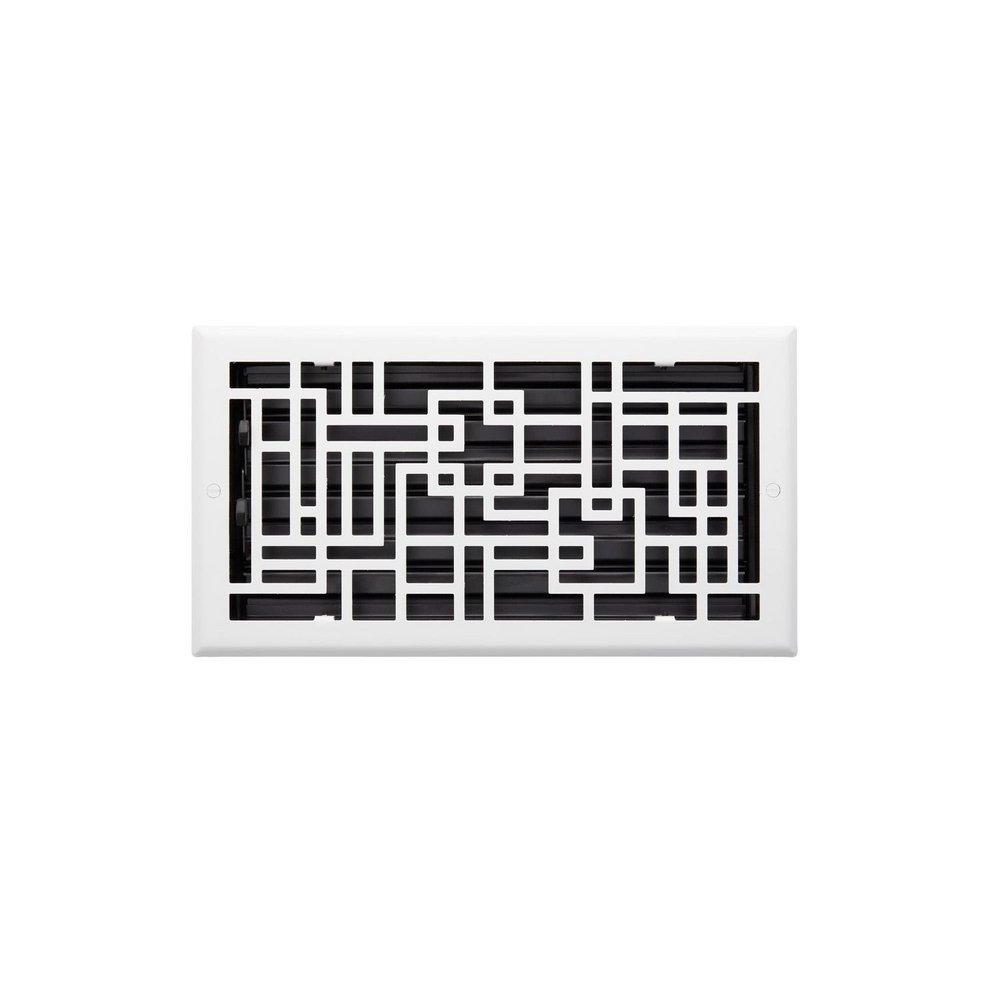 Signature Hardware White 12 in. Floor Register in White Steel 