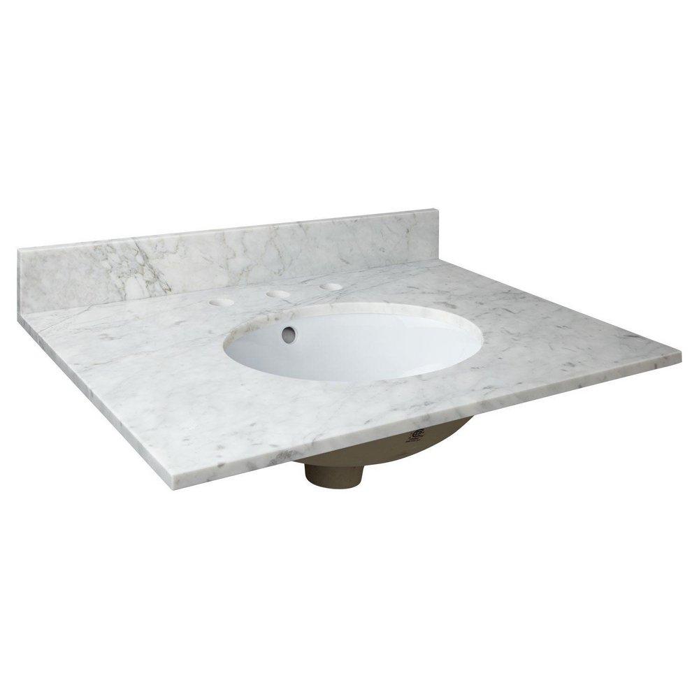 Signature Hardware Carrara 31X19 3H 1B MARB VAN TOP CARRA 