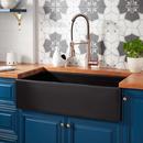 33 x 19 in. Fireclay Single Bowl Farmhouse Kitchen Sink in Matte Black