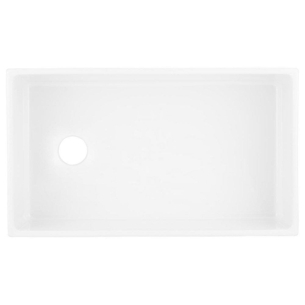 Signature Hardware White 33 x 19 in. Fireclay Single Bowl Farmhouse Kitchen Sink 