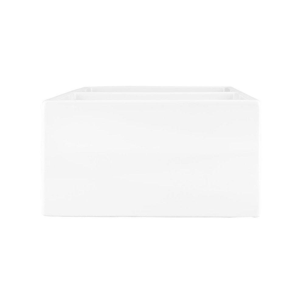 Signature Hardware White 33 x 19 in. Fireclay Single Bowl Farmhouse Kitchen Sink 