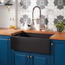 Signature Hardware Black 30 in. x 18-7/8 in. Fireclay Single Bowl Farmhouse Kitchen Sink 