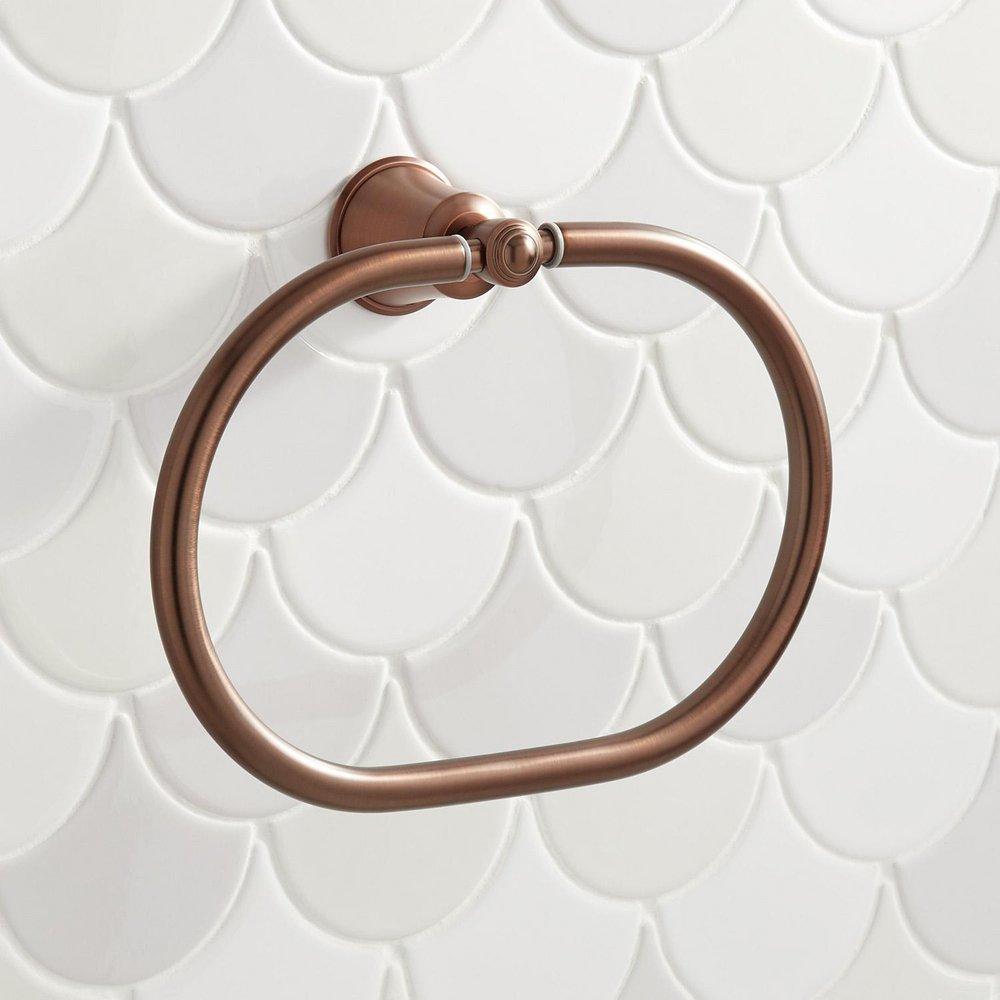 Signature Hardware Oil Rubbed Bronze Oval Closed Towel Ring 
