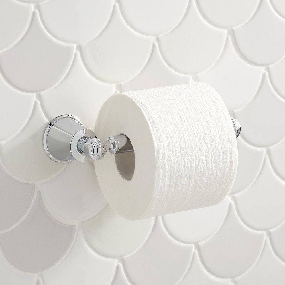 Signature Hardware Polished Chrome Wall Toilet Tissue Holder 
