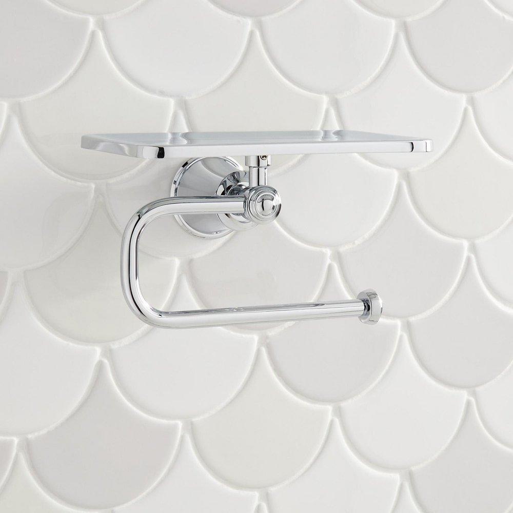Signature Hardware Chrome Wall Toilet Tissue Holder 