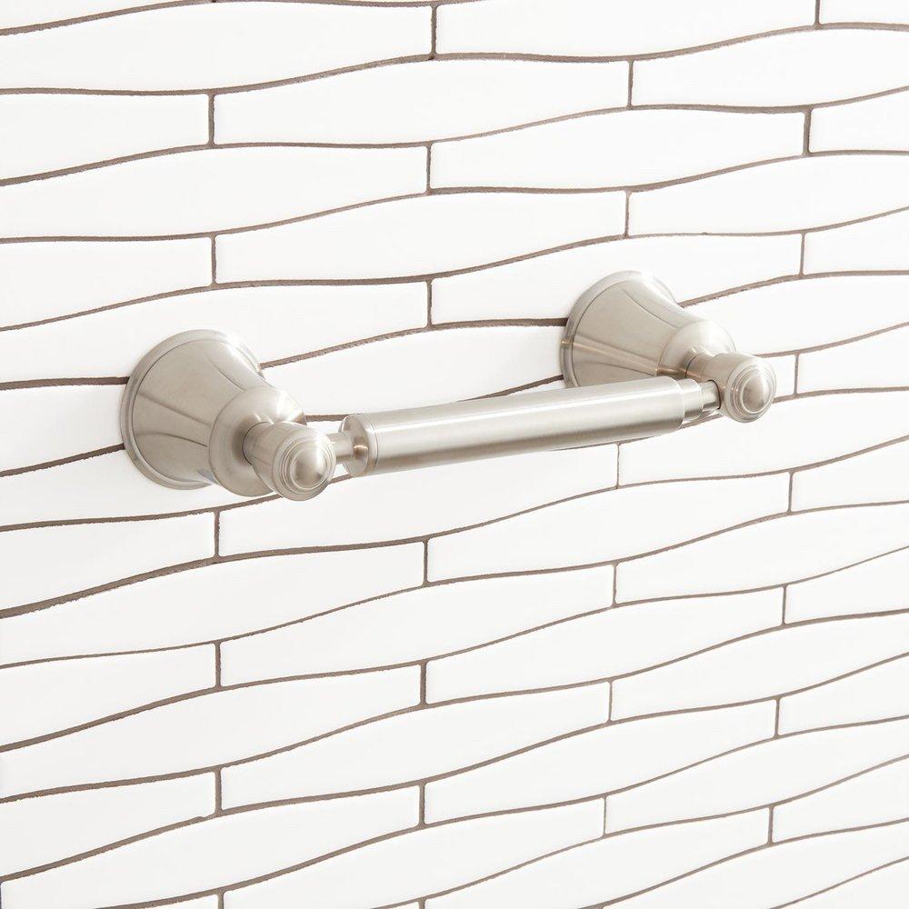 Signature Hardware Brushed Nickel Wall Toilet Tissue Holder 