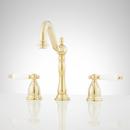 Two Handle Widespread Bathroom Sink Faucet in Polished Brass