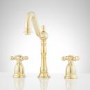 Signature Hardware Polished Brass Two Handle Widespread Bathroom Sink Faucet 