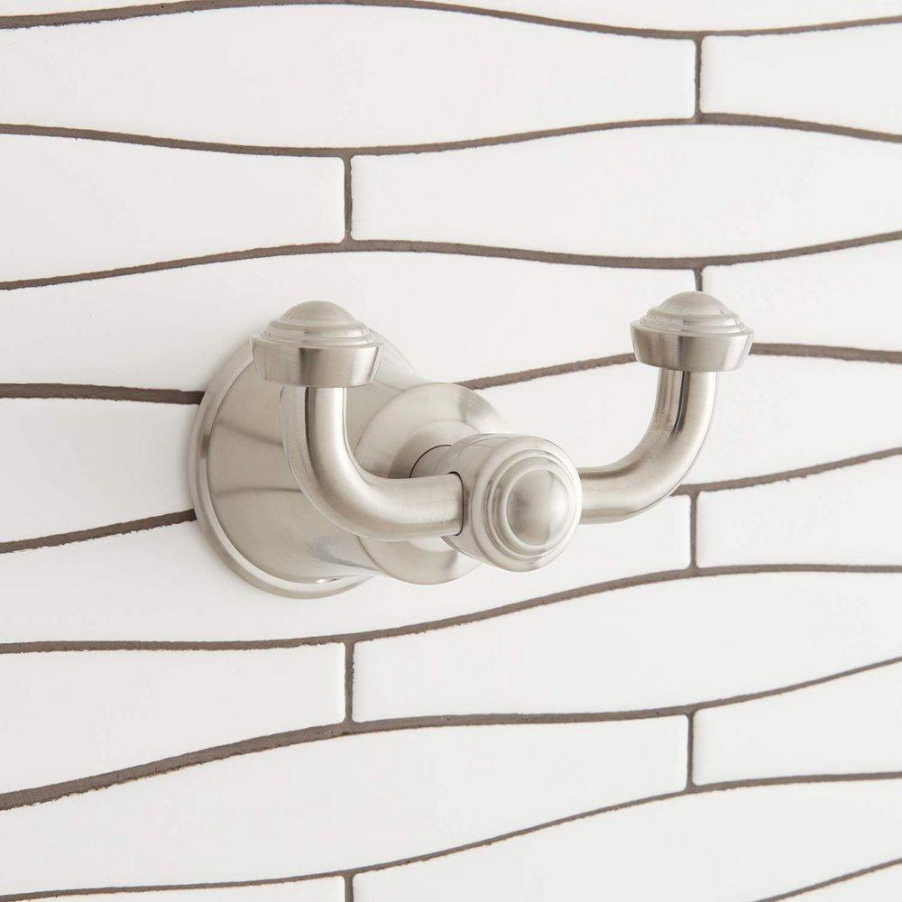 Signature Hardware Brushed Nickel 4 Piece Bathroom Accessory Set 