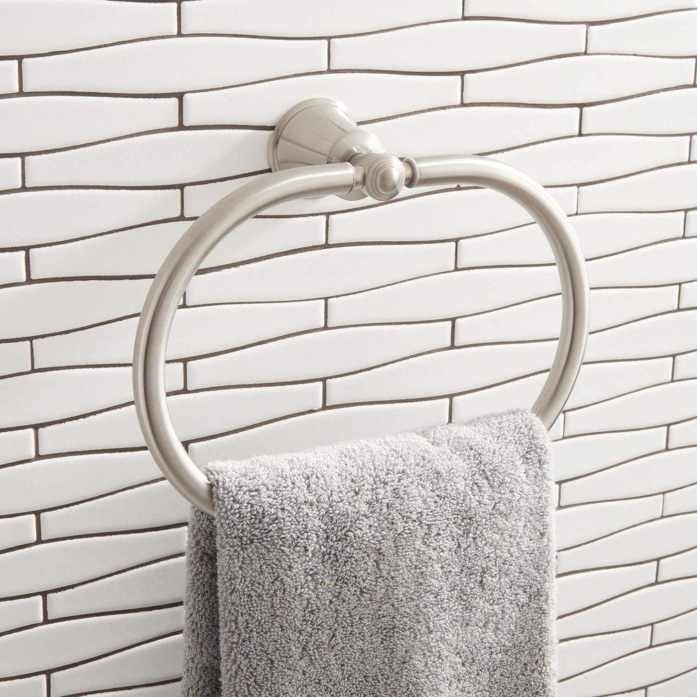 Signature Hardware Brushed Nickel 4 Piece Bathroom Accessory Set 