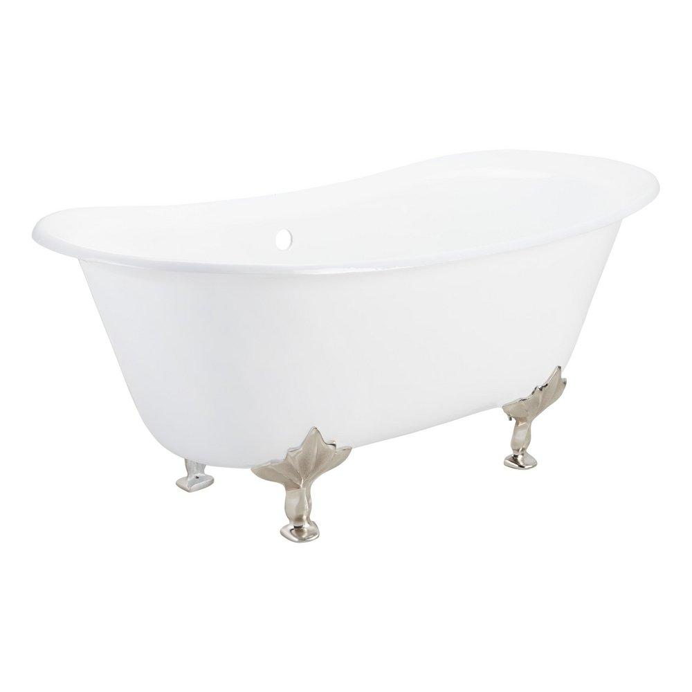 Signature Hardware White 68 x 31-1/2 in. Freestanding Bathtub with Front Center Drain 