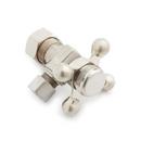 5/8 x 3/8 in. OD Tube x OD Compression Cross Angle Supply Stop Valve in Brushed Nickel