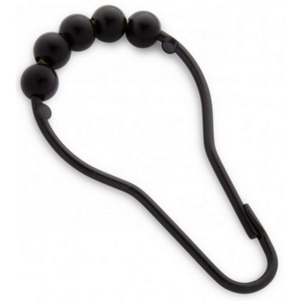 Signature Hardware Black Shower Curtain Rings (Pack of 12) 