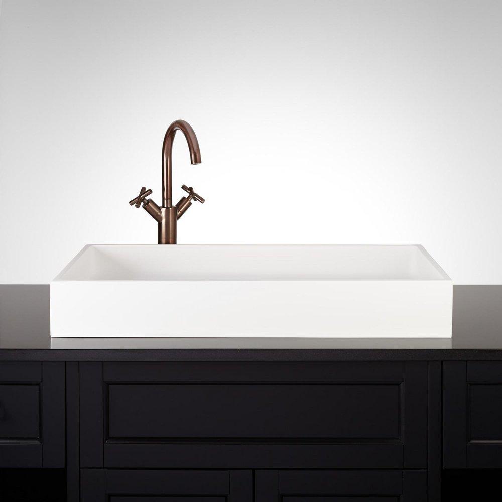 Signature Hardware White 28 x 16 in. Rectangular Undermount Bathroom Sink 