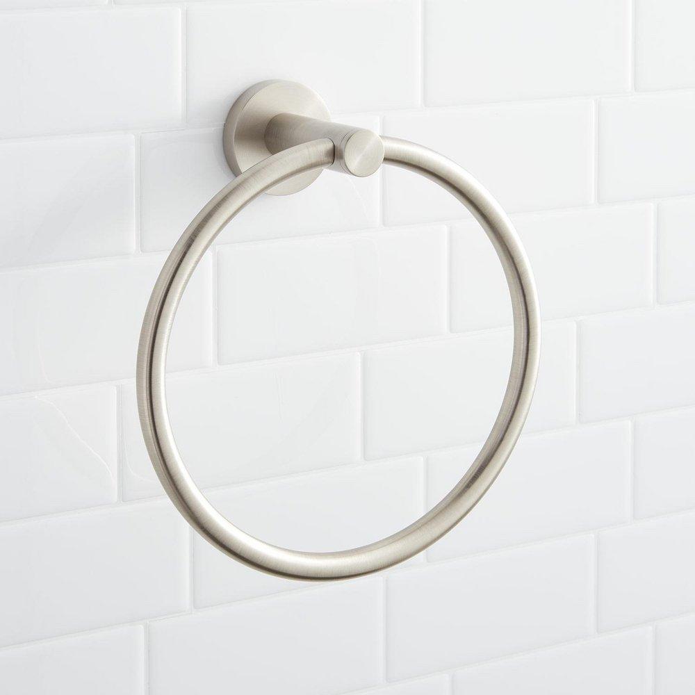 Signature Hardware Brushed Nickel 4-Piece Bathroom Accessory Set 