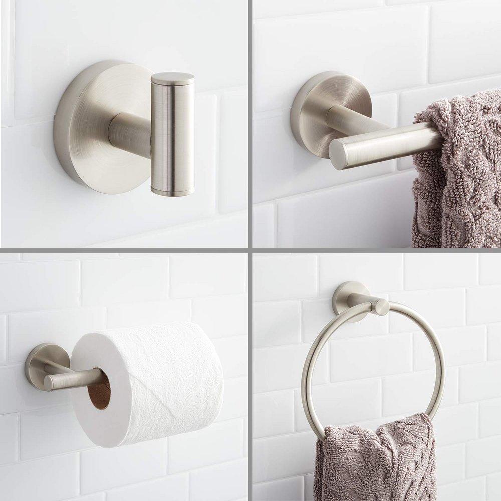 Signature Hardware Brushed Nickel Bathroom Accessory Set 