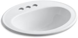 20-1/4 in. Drop-in Oval Vitreous China Bathroom Sink in White