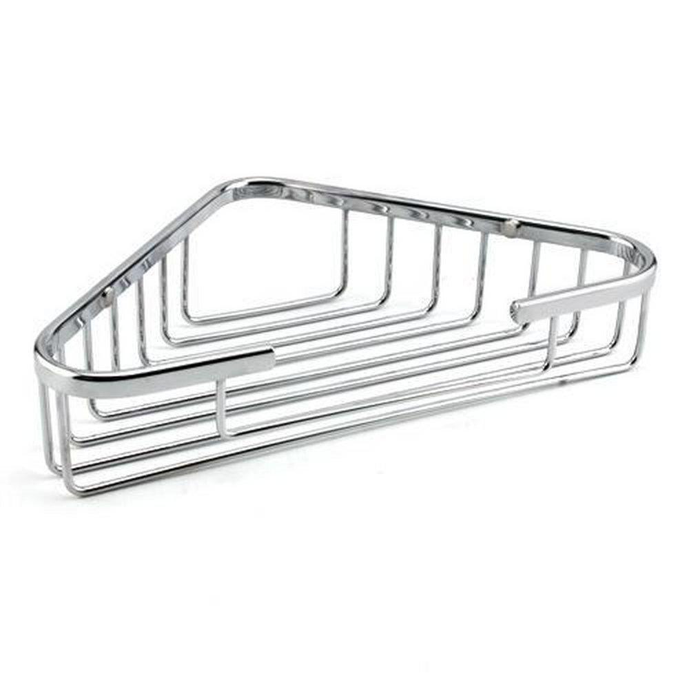 Signature Hardware Chrome 6 in. Corner Shower Basket 