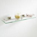 Signature Hardware Brushed Nickel 19-5/8 in. Glass Bathroom Shelf 