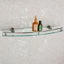 Signature Hardware Brushed Nickel 24 in. Glass Bathroom Shelf 