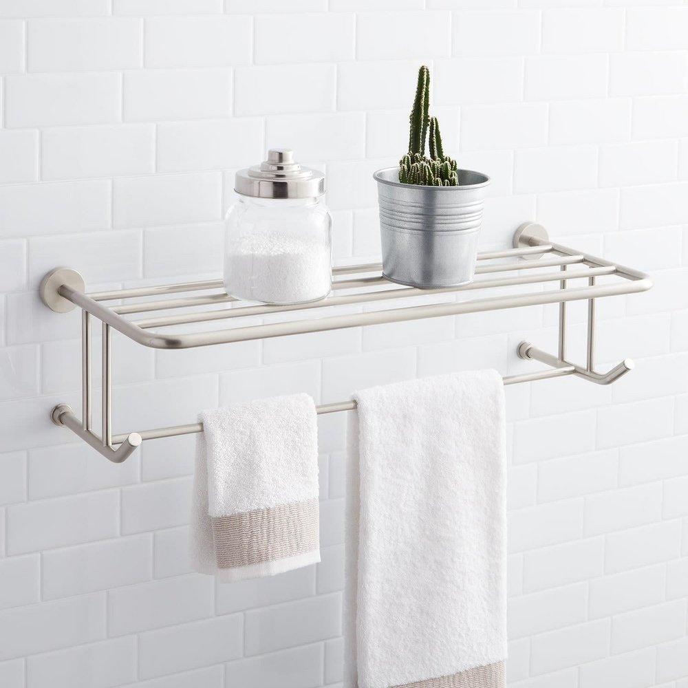 Signature Hardware Polished Brass 24-1/8 in. Towel Holder 