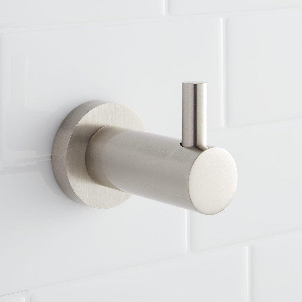 Signature Hardware Brushed Nickel Single Robe Hook 
