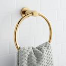Round Closed Towel Ring in Polished Brass