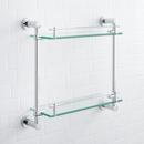 Signature Hardware Chrome 17 in. Glass Bathroom Shelf 