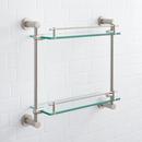 Signature Hardware Brushed Nickel 17 in. Glass Bathroom Shelf 