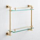 17 in. Glass Bathroom Shelf in Polished Brass