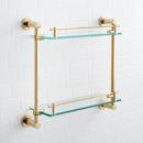 Signature Hardware Polished Brass 17 in. Glass Bathroom Shelf 
