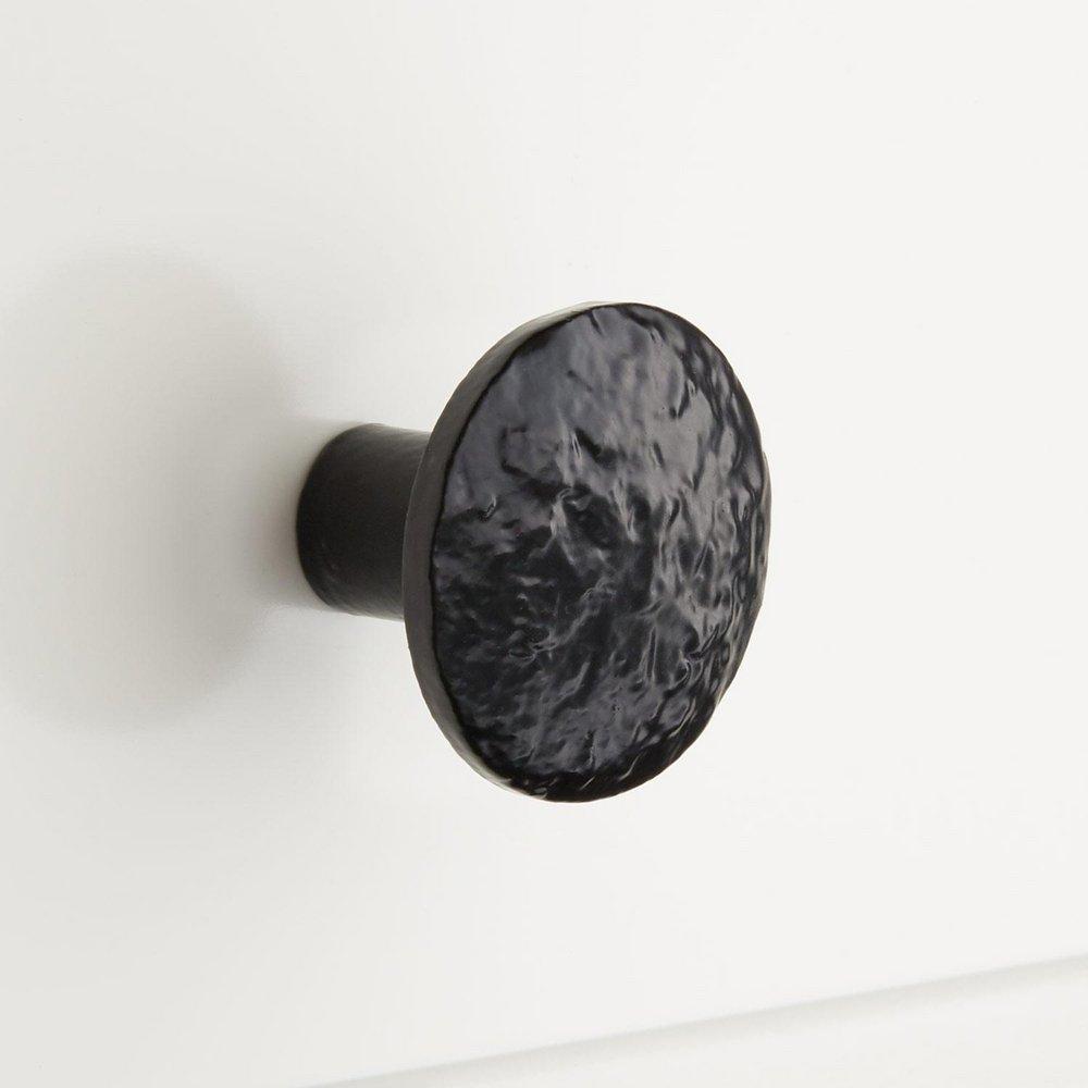 Signature Hardware Matte Black Cast Iron Round Cabinet Knob 