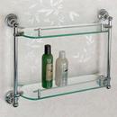 15-3/4 in. Glass Bathroom Shelf in Chrome