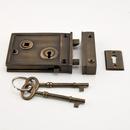 Signature Hardware Antique Brass Brass Rim Lock Set Left Hand 