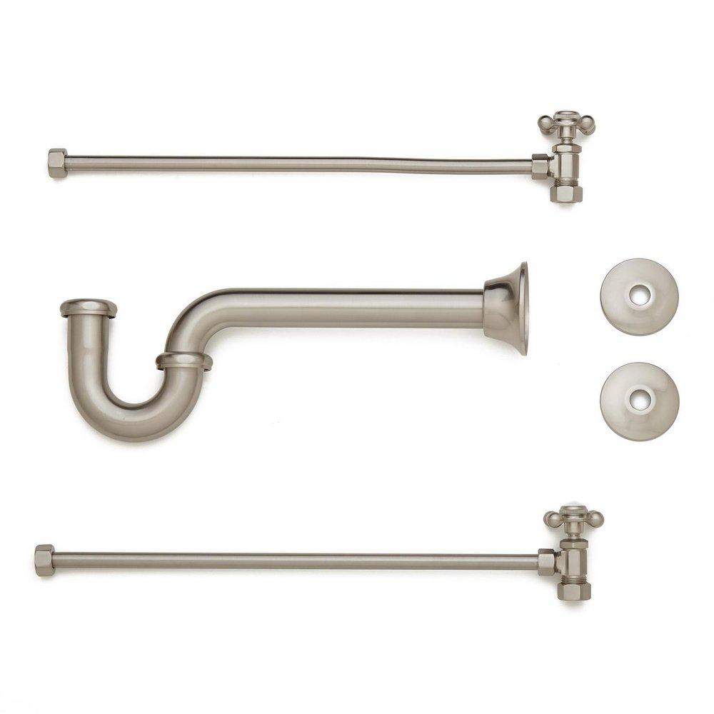 Signature Hardware Brushed Nickel Wall Mount Bathroom Trim Kit for 1/2 in. Copper Pipe 