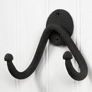 Signature Hardware Black Powder Coat Hand Forged Iron Double Coat Hook 