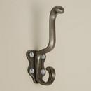 Iron Double Coat Hook in Antique Pewter